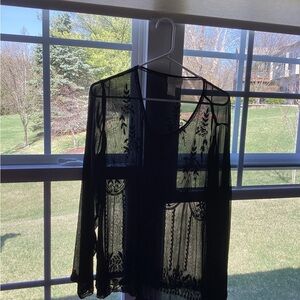 Soft Surroundings black sheer blouse.